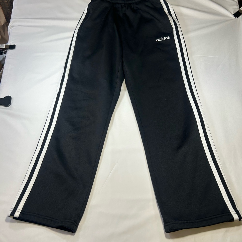 adidas Black Joggers with White Side Stripes